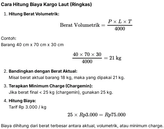 menghitung volume barang